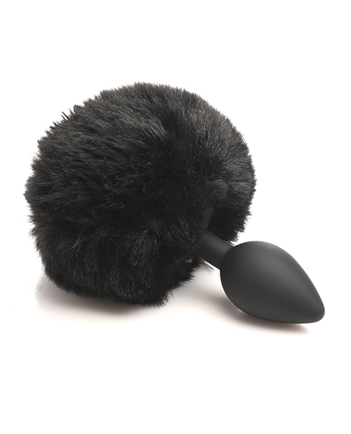 Thumbnail for Tailz Fluffy Bunny Tail Silicone Plug - Black